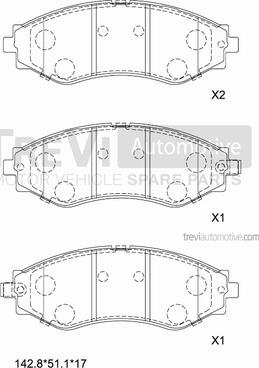 Trevi Automotive PF1035 - Kit de plaquettes de frein, frein à disque cwaw.fr