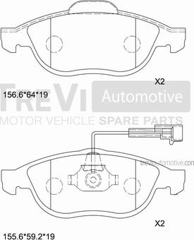 Trevi Automotive PF1038 - Kit de plaquettes de frein, frein à disque cwaw.fr