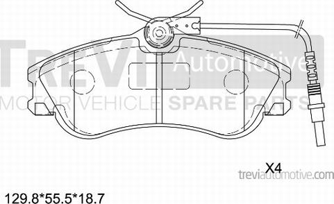 Trevi Automotive PF1033 - Kit de plaquettes de frein, frein à disque cwaw.fr