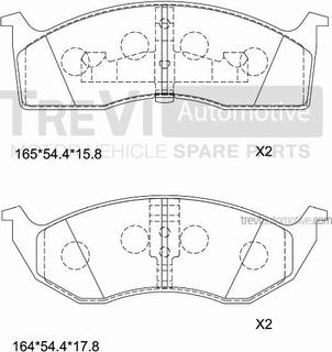 Trevi Automotive PF1029 - Kit de plaquettes de frein, frein à disque cwaw.fr