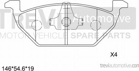 Trevi Automotive PF1026 - Kit de plaquettes de frein, frein à disque cwaw.fr