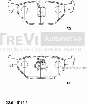 Trevi Automotive PF1020 - Kit de plaquettes de frein, frein à disque cwaw.fr