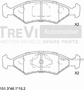 Trevi Automotive PF1021 - Kit de plaquettes de frein, frein à disque cwaw.fr