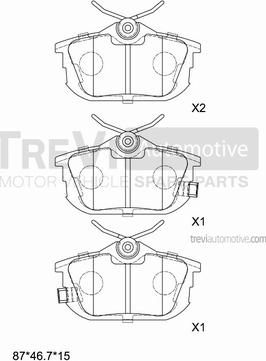 Trevi Automotive PF1027 - Kit de plaquettes de frein, frein à disque cwaw.fr