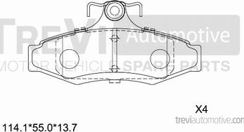 Trevi Automotive PF1070 - Kit de plaquettes de frein, frein à disque cwaw.fr