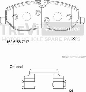 Trevi Automotive PF1191 - Kit de plaquettes de frein, frein à disque cwaw.fr