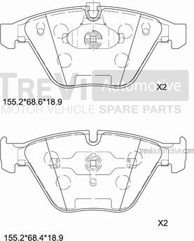 Trevi Automotive PF1198 - Kit de plaquettes de frein, frein à disque cwaw.fr