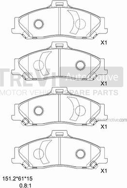 Trevi Automotive PF1149 - Kit de plaquettes de frein, frein à disque cwaw.fr