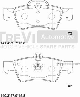 Trevi Automotive PF1148 - Kit de plaquettes de frein, frein à disque cwaw.fr