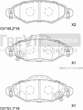 Trevi Automotive PF1143 - Kit de plaquettes de frein, frein à disque cwaw.fr