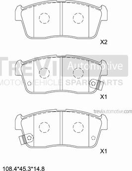 Trevi Automotive PF1154 - Kit de plaquettes de frein, frein à disque cwaw.fr