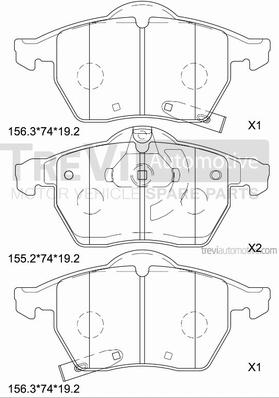 Trevi Automotive PF1156 - Kit de plaquettes de frein, frein à disque cwaw.fr