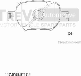 Trevi Automotive PF1150 - Kit de plaquettes de frein, frein à disque cwaw.fr