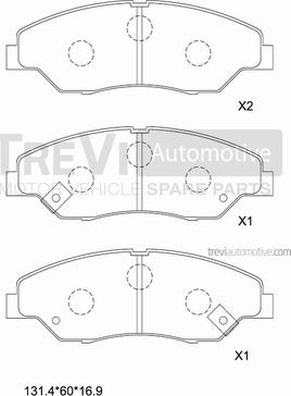 Trevi Automotive PF1157 - Kit de plaquettes de frein, frein à disque cwaw.fr