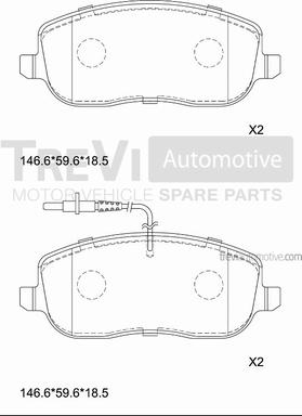 Trevi Automotive PF1164 - Kit de plaquettes de frein, frein à disque cwaw.fr