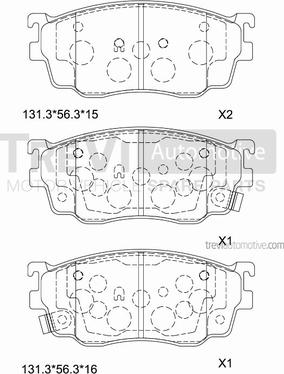 Trevi Automotive PF1165 - Kit de plaquettes de frein, frein à disque cwaw.fr