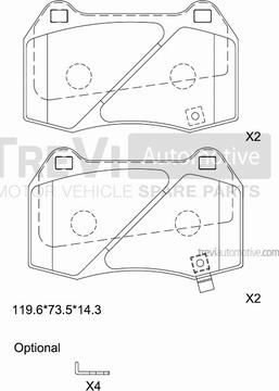 Trevi Automotive PF1166 - Kit de plaquettes de frein, frein à disque cwaw.fr