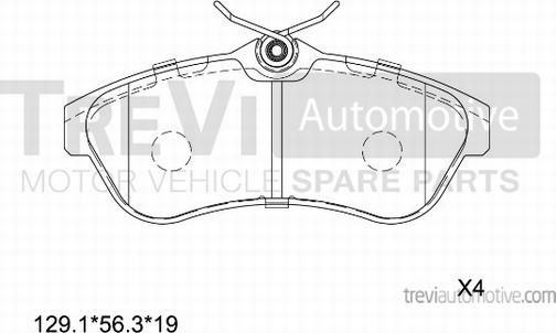 Trevi Automotive PF1160 - Kit de plaquettes de frein, frein à disque cwaw.fr