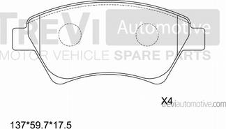 Trevi Automotive PF1161 - Kit de plaquettes de frein, frein à disque cwaw.fr