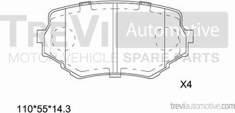 Trevi Automotive PF1168 - Kit de plaquettes de frein, frein à disque cwaw.fr