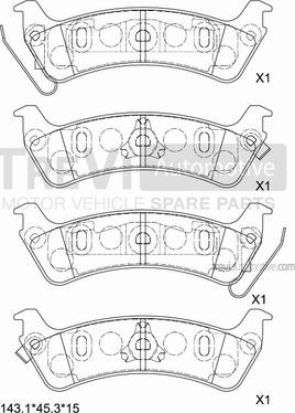 Trevi Automotive PF1163 - Kit de plaquettes de frein, frein à disque cwaw.fr