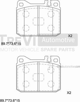 Trevi Automotive PF1105 - Kit de plaquettes de frein, frein à disque cwaw.fr