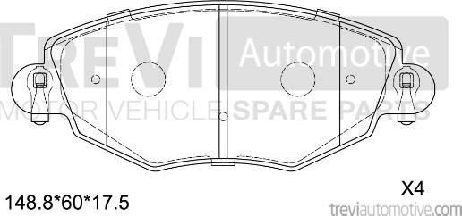 Trevi Automotive PF1101 - Kit de plaquettes de frein, frein à disque cwaw.fr