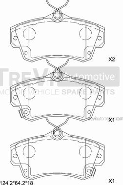 Trevi Automotive PF1108 - Kit de plaquettes de frein, frein à disque cwaw.fr