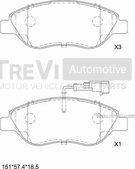 Trevi Automotive PF1118 - Kit de plaquettes de frein, frein à disque cwaw.fr