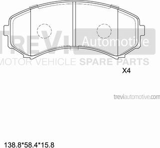 Trevi Automotive PF1186 - Kit de plaquettes de frein, frein à disque cwaw.fr