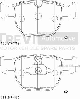 Trevi Automotive PF1183 - Kit de plaquettes de frein, frein à disque cwaw.fr