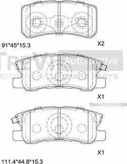 Trevi Automotive PF1187 - Kit de plaquettes de frein, frein à disque cwaw.fr