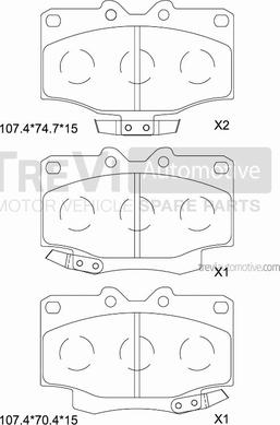 Trevi Automotive PF1138 - Kit de plaquettes de frein, frein à disque cwaw.fr