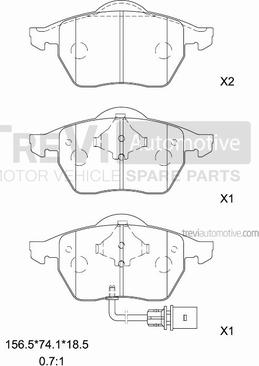 Trevi Automotive PF1133 - Kit de plaquettes de frein, frein à disque cwaw.fr