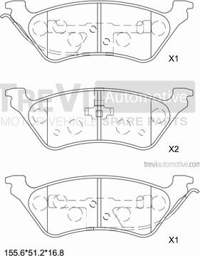 Trevi Automotive PF1124 - Kit de plaquettes de frein, frein à disque cwaw.fr