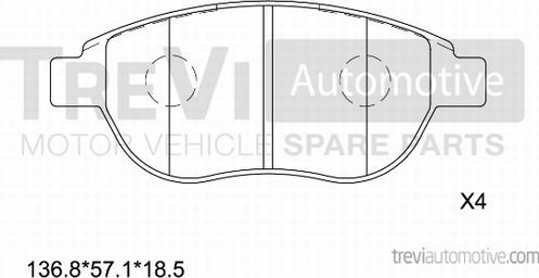 Trevi Automotive PF1125 - Kit de plaquettes de frein, frein à disque cwaw.fr