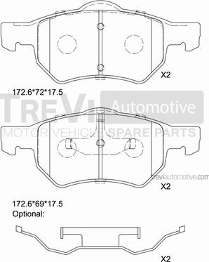 Trevi Automotive PF1123 - Kit de plaquettes de frein, frein à disque cwaw.fr