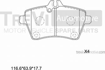 Trevi Automotive PF1179 - Kit de plaquettes de frein, frein à disque cwaw.fr