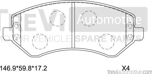 Trevi Automotive PF1174 - Kit de plaquettes de frein, frein à disque cwaw.fr