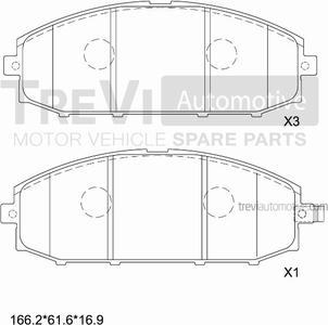 Trevi Automotive PF1175 - Kit de plaquettes de frein, frein à disque cwaw.fr