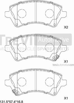 Trevi Automotive PF1172 - Kit de plaquettes de frein, frein à disque cwaw.fr