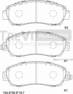 Trevi Automotive PF1399 - Kit de plaquettes de frein, frein à disque cwaw.fr