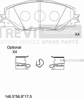 Trevi Automotive PF1395 - Kit de plaquettes de frein, frein à disque cwaw.fr