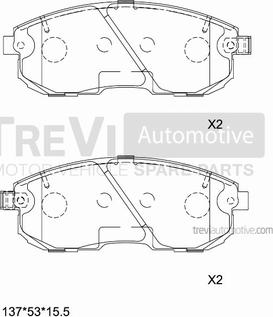 Trevi Automotive PF1396 - Kit de plaquettes de frein, frein à disque cwaw.fr