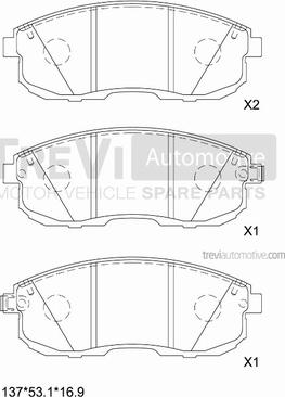 Trevi Automotive PF1392 - Kit de plaquettes de frein, frein à disque cwaw.fr