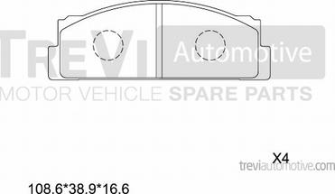 Trevi Automotive PF1349 - Kit de plaquettes de frein, frein à disque cwaw.fr