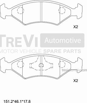 Trevi Automotive PF1344 - Kit de plaquettes de frein, frein à disque cwaw.fr