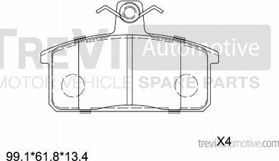 Trevi Automotive PF1346 - Kit de plaquettes de frein, frein à disque cwaw.fr