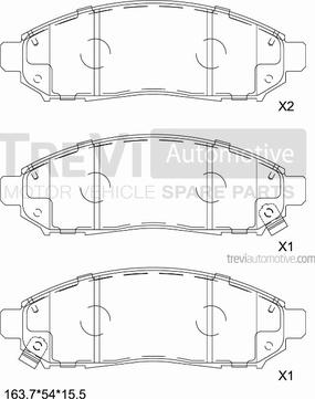 Trevi Automotive PF1343 - Kit de plaquettes de frein, frein à disque cwaw.fr