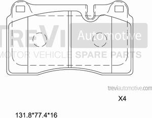 Trevi Automotive PF1342 - Kit de plaquettes de frein, frein à disque cwaw.fr